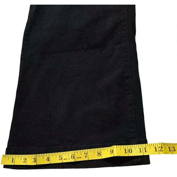 Sam Edelman CODIE Button Fly High Rise Wide Leg Ankle Crop Jeans Size 33 Black - Picture 7 of 11